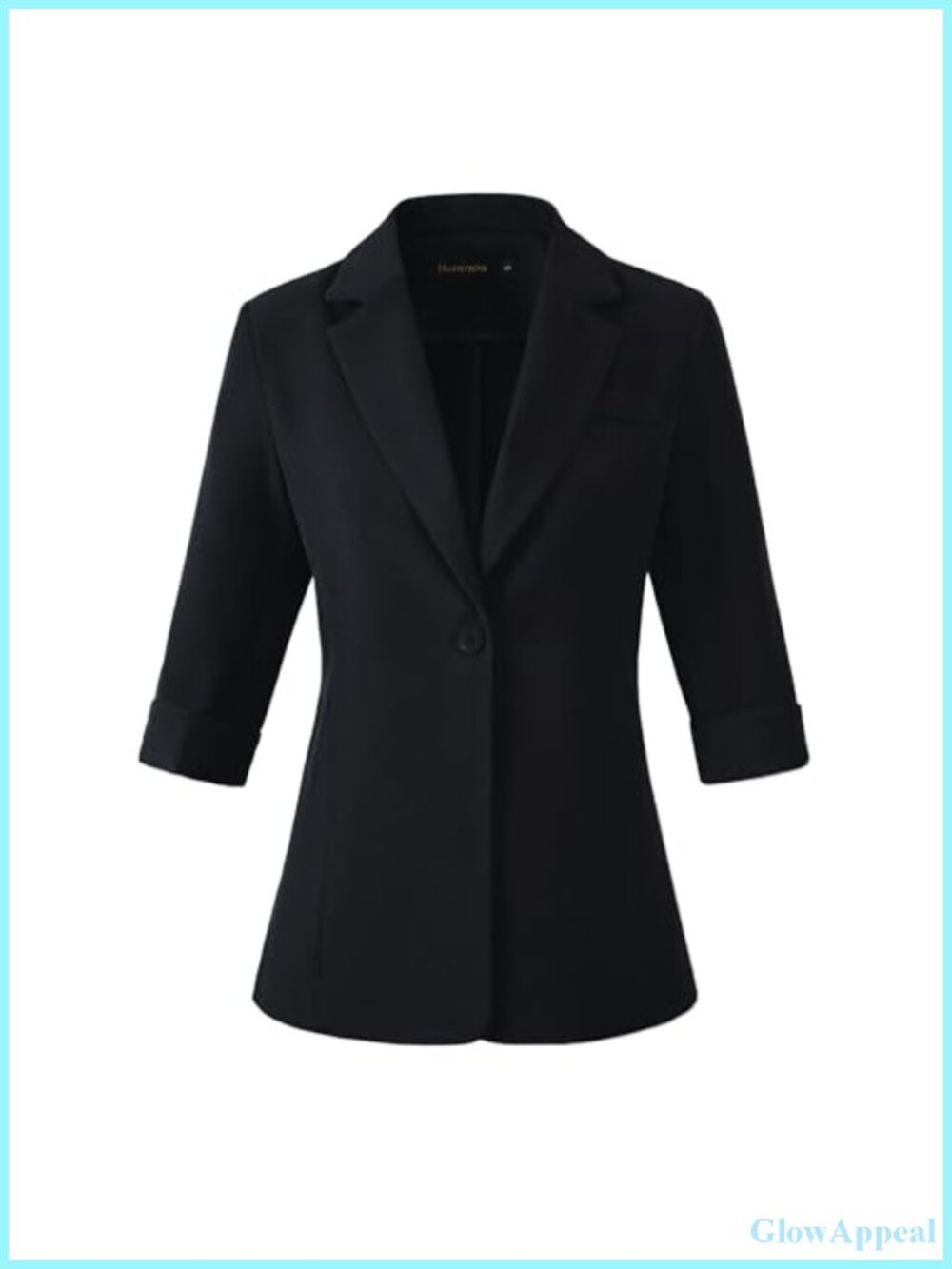 3/4 Sleeve Lightweight Blazer Business Casual One Button Notch Collar